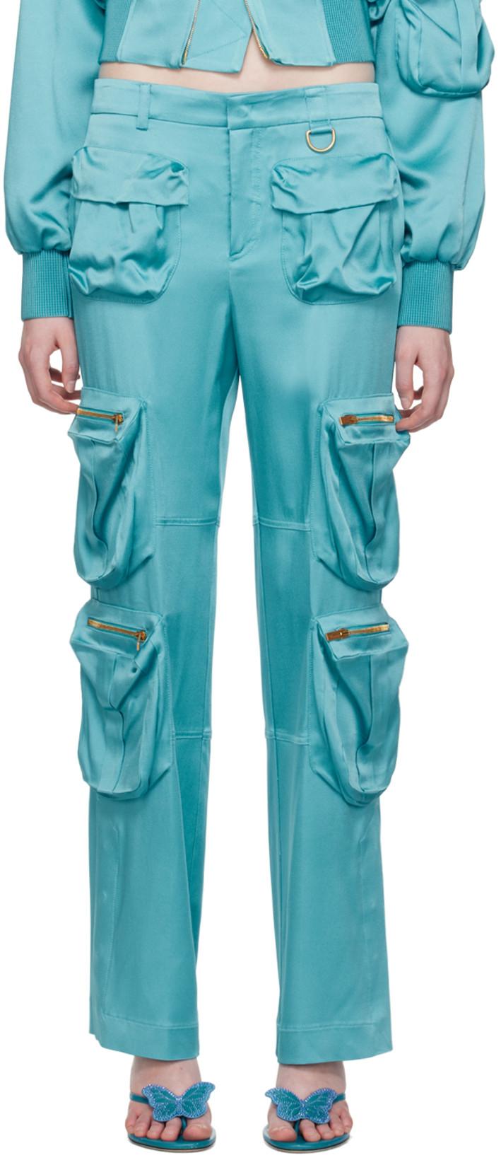 Blue Pocket Trousers by BLUMARINE