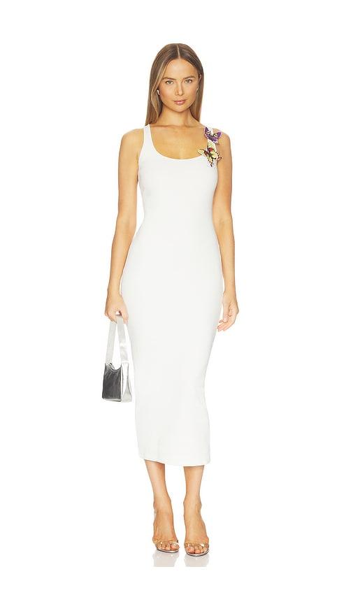 Blumarine Butterfly Tank Dress in White by BLUMARINE