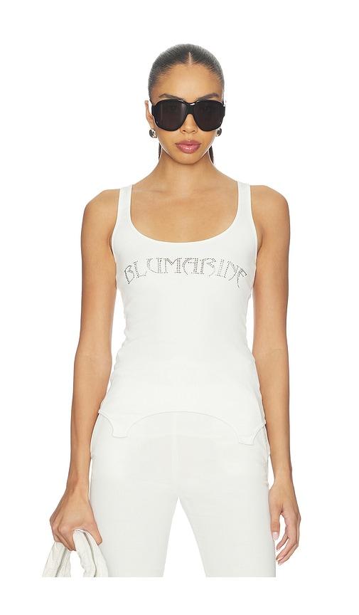 Blumarine Jersey Tank Top in White by BLUMARINE