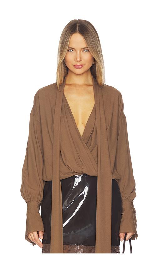 Blumarine Marocaine Top in Brown by BLUMARINE