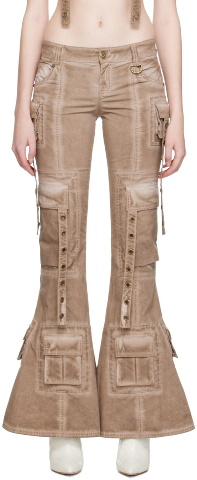 Brown Strap Trousers by BLUMARINE