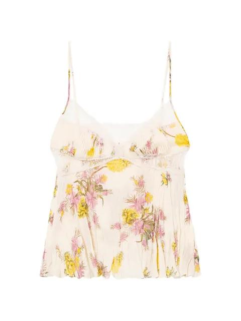 Georgette lace floral top by BLUMARINE