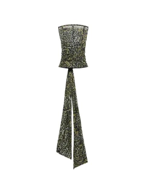 Georgette ruffled animal-print top by BLUMARINE
