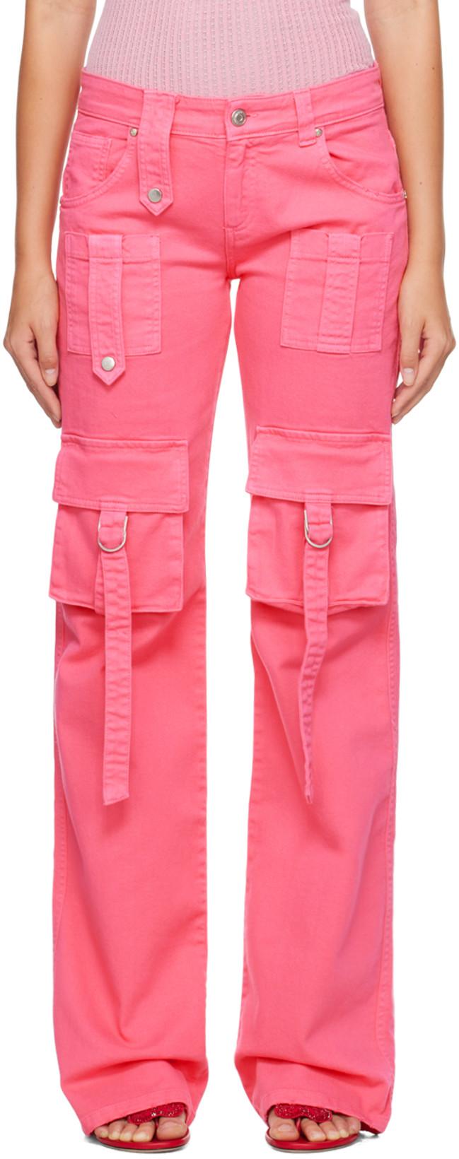 Pink Cinch Strap Cargo Pants by BLUMARINE