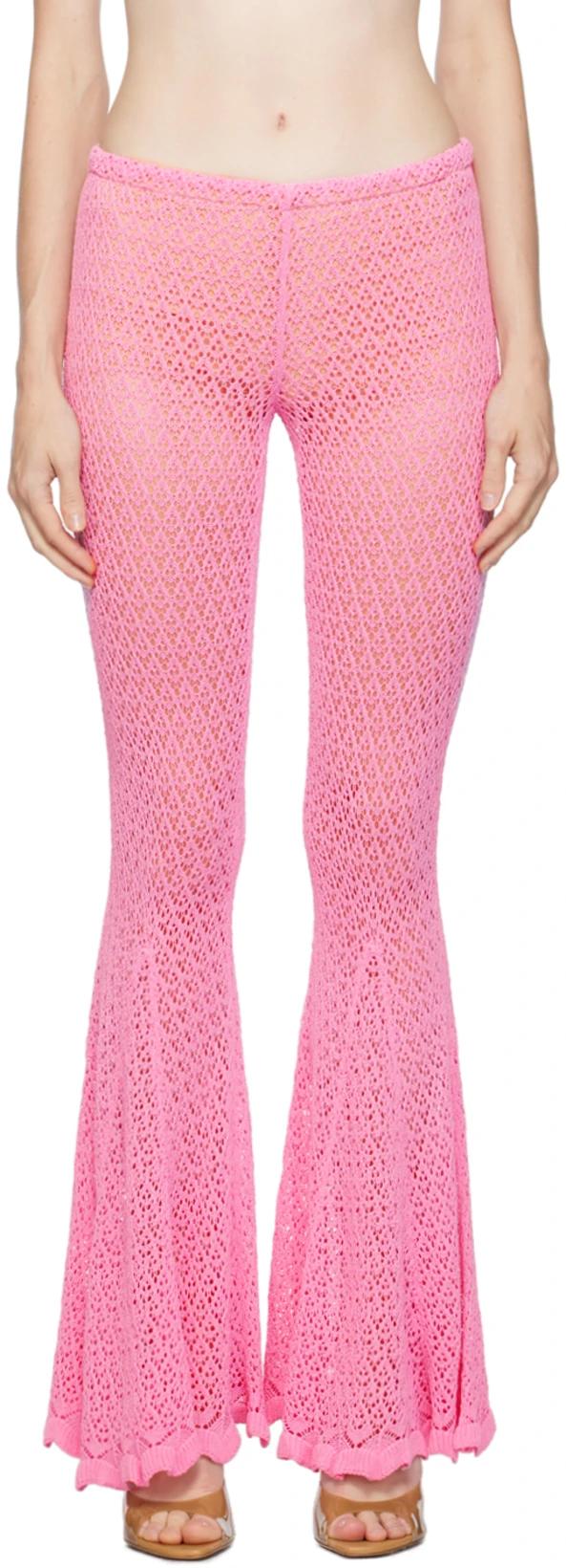 Pink Flared Trousers by BLUMARINE