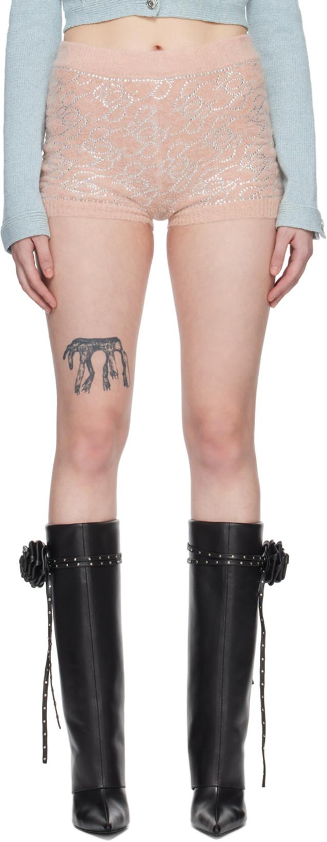 Pink Monogram Shorts by BLUMARINE
