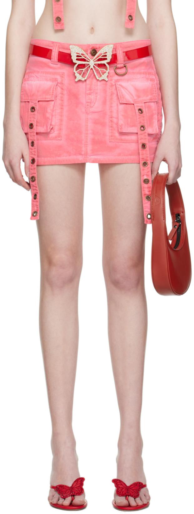 SSENSE Exclusive Pink Miniskirt by BLUMARINE