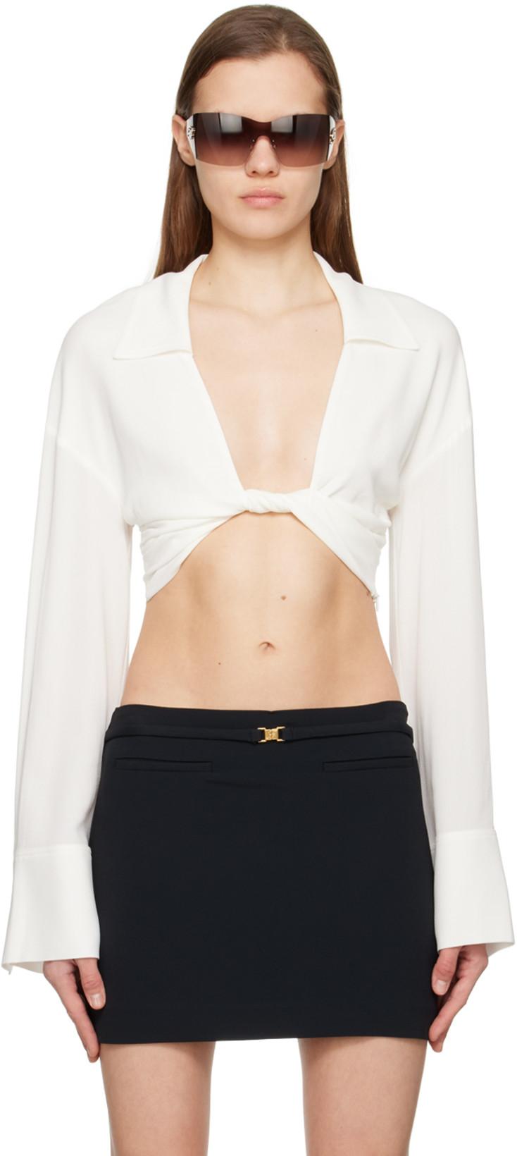 White Twisted Shirt by BLUMARINE