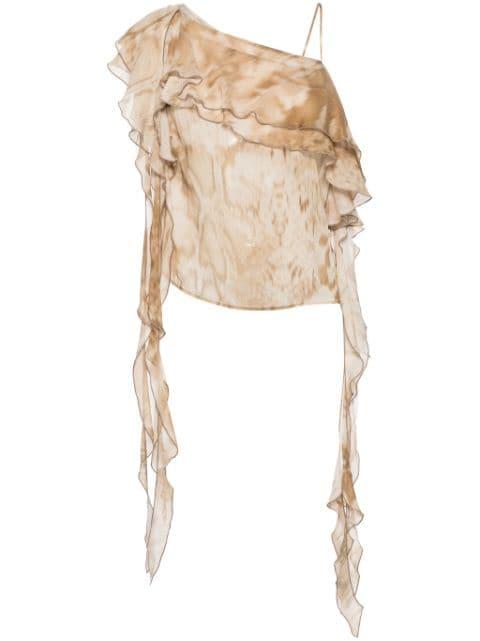 abstract-print semi-sheer blouse by BLUMARINE