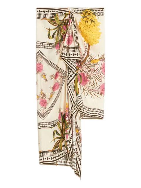 asymmetric floral-print skirt by BLUMARINE
