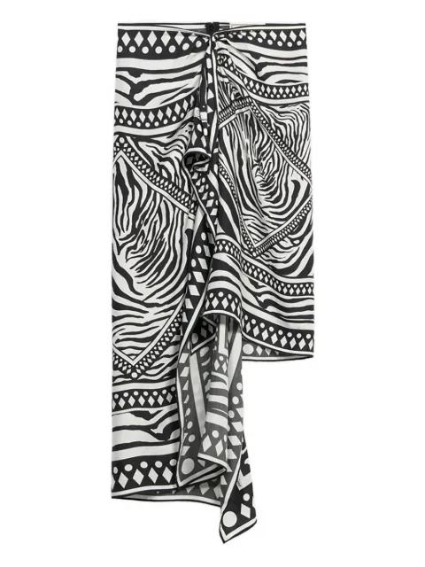 asymmetrical foulard-print skirt by BLUMARINE