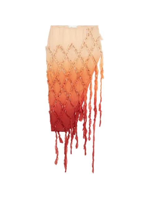 asymmetrical fringed skirt by BLUMARINE