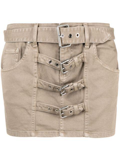 buckle-embellished denim miniskirt by BLUMARINE