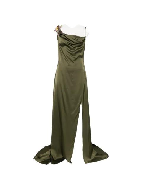 butterfly-appliqué cowl-neck dress by BLUMARINE