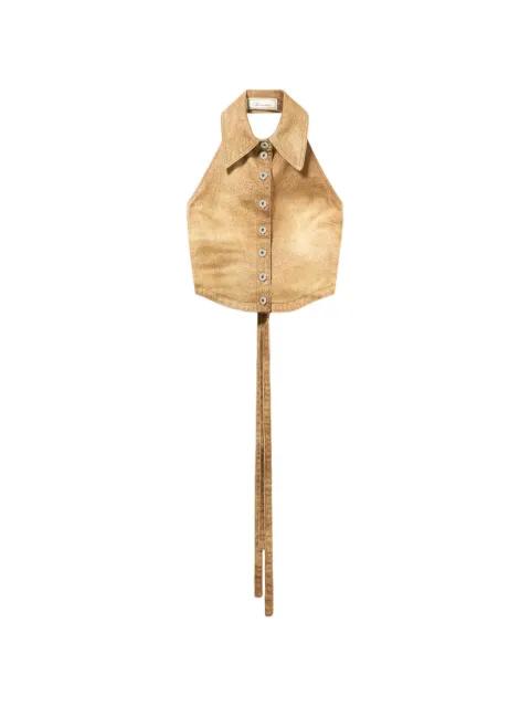 button denim tank top by BLUMARINE