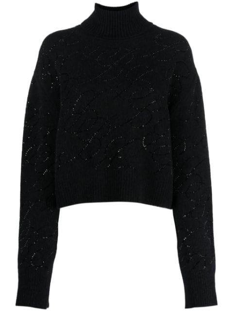 crystal-embellished knitted jumper by BLUMARINE