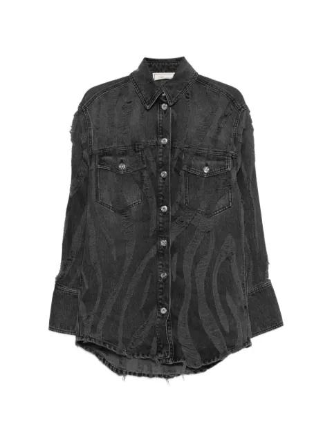 distressed denim shirt by BLUMARINE
