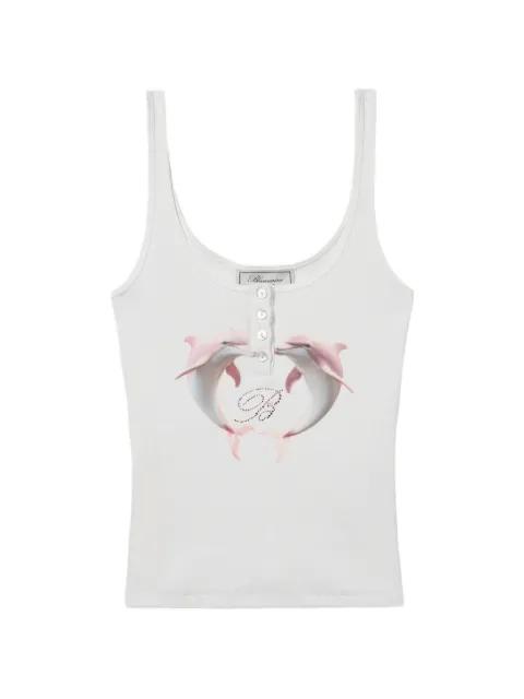 dolphin-print ribbed top by BLUMARINE