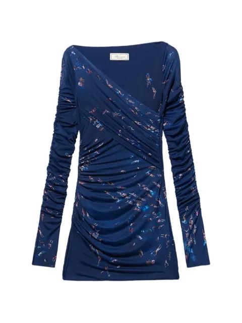 draped print dress by BLUMARINE
