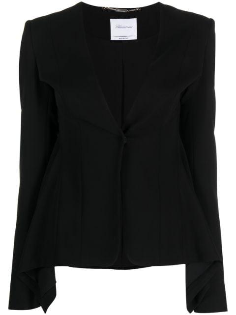 draped single-breasted cady blazer by BLUMARINE