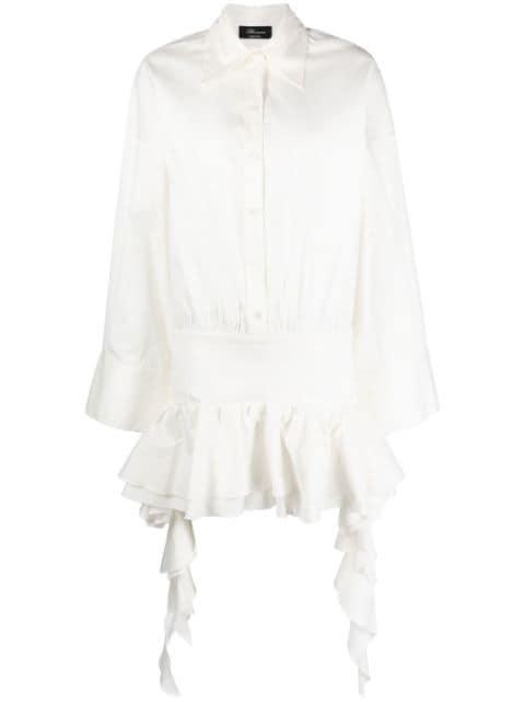 dropped-waist ruffled shirtdress by BLUMARINE