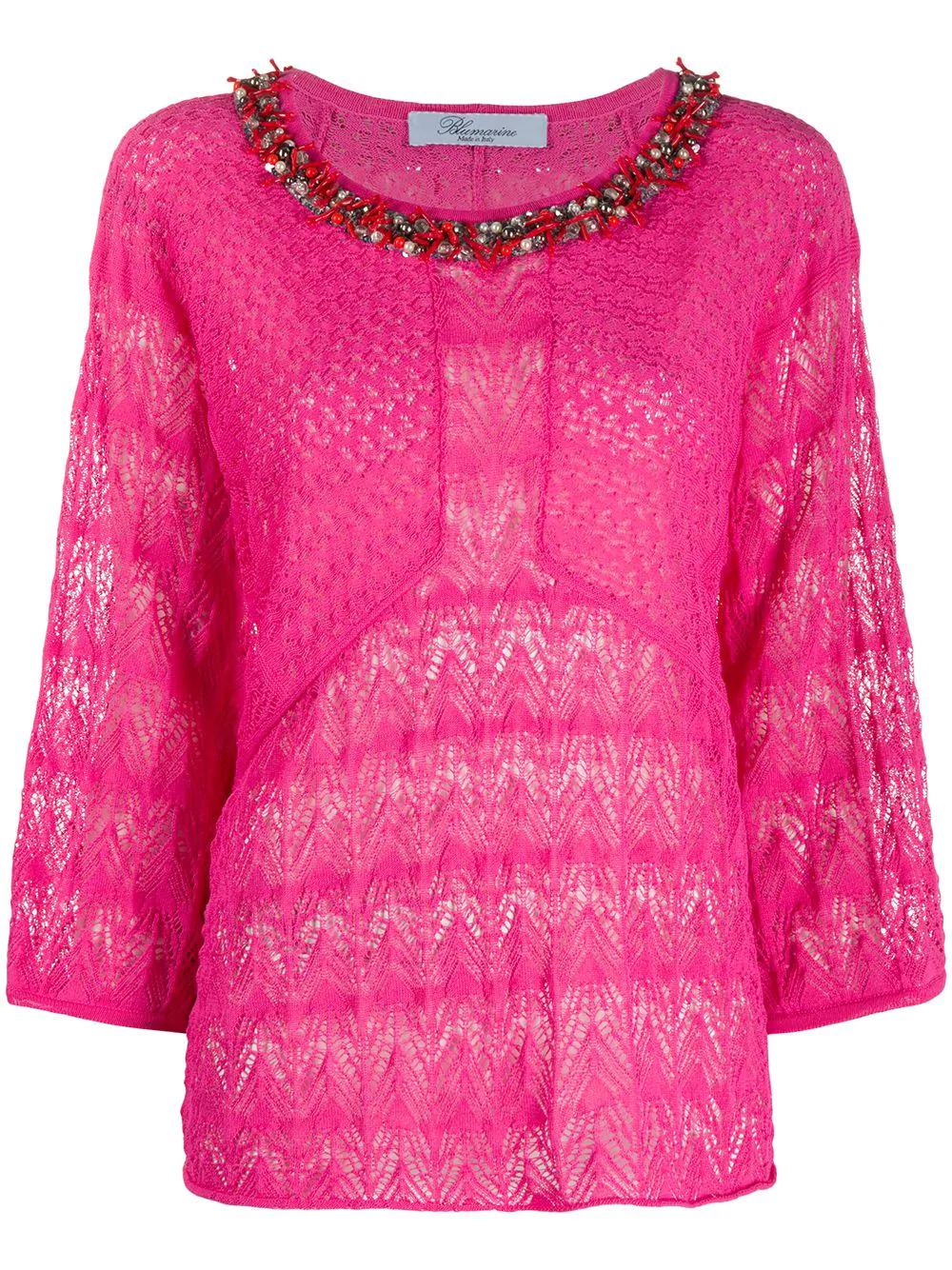 embellished decorative knit blouse by BLUMARINE
