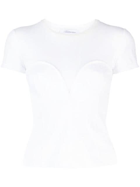 embossed-detailing cotton T-shirt by BLUMARINE