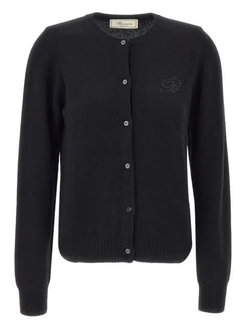 embroidered logo button cardigan by BLUMARINE