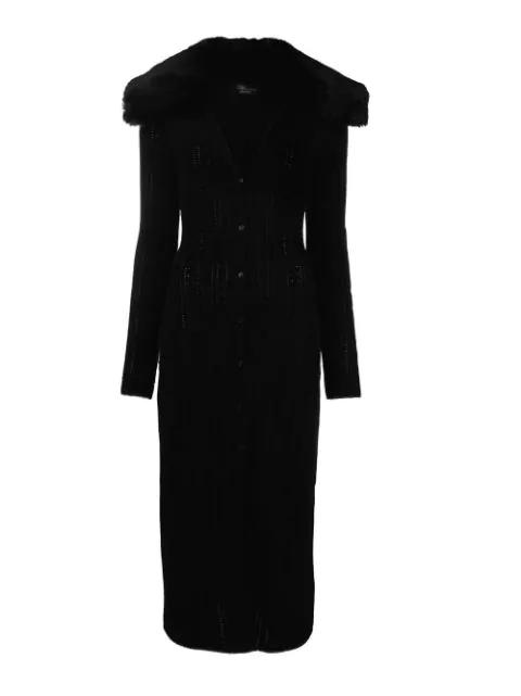 faux-fur collar knitted dress by BLUMARINE