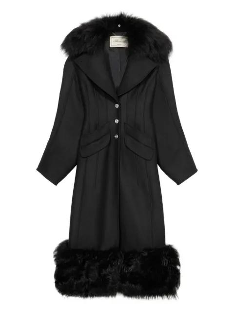 faux-fur-trimmed coat by BLUMARINE