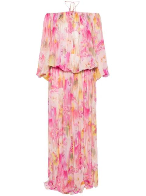 floral-print georgette maxi dress by BLUMARINE