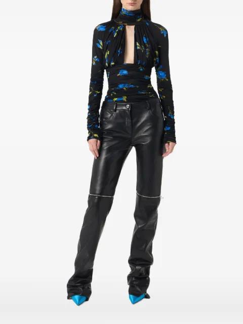 floral-print ruched bodysuit by BLUMARINE
