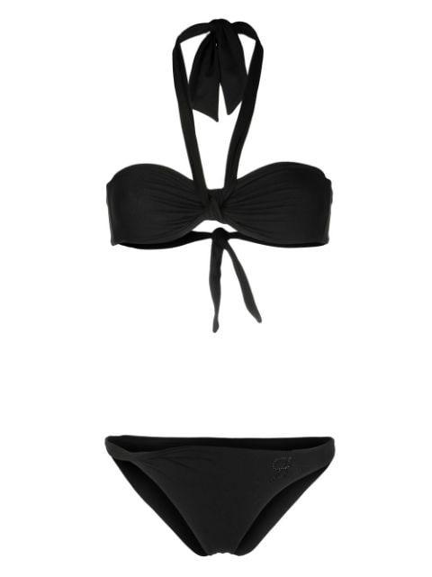 halterneck logo-embellished bikini by BLUMARINE