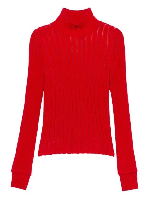 high-neck ribbed sweater by BLUMARINE