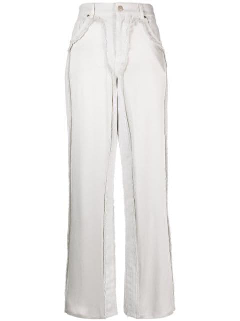high-waist satin-panelled jeans by BLUMARINE