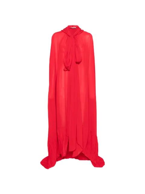 hoodied pussy-bow cape by BLUMARINE