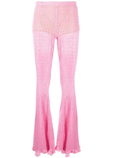 knitted flared trousers by BLUMARINE