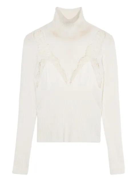 lace-embroidered turtleneck jumper by BLUMARINE