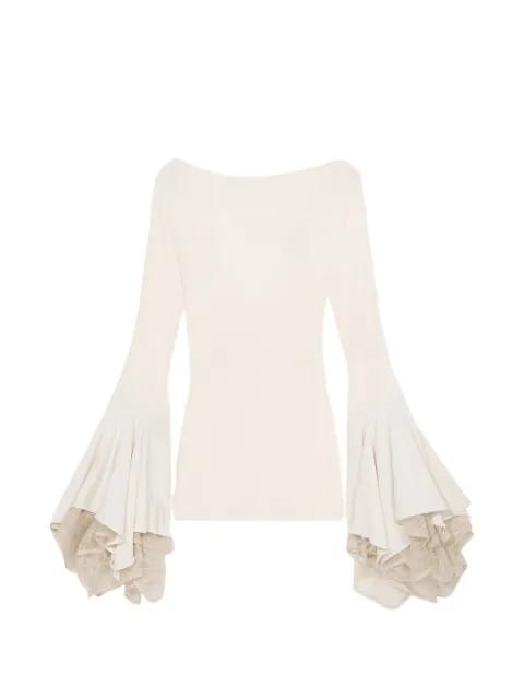lace flared-sleeve mini dress by BLUMARINE