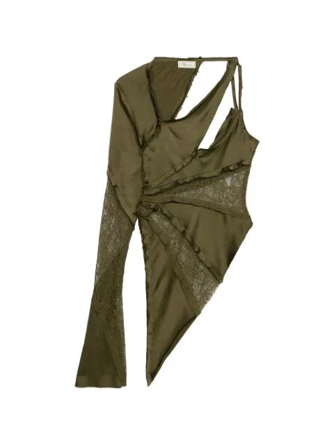 lace-trim asymmetric top by BLUMARINE