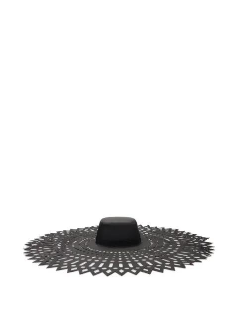 laser-cut sun hat by BLUMARINE