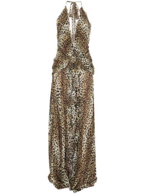 leopard-print georgette maxi dress by BLUMARINE