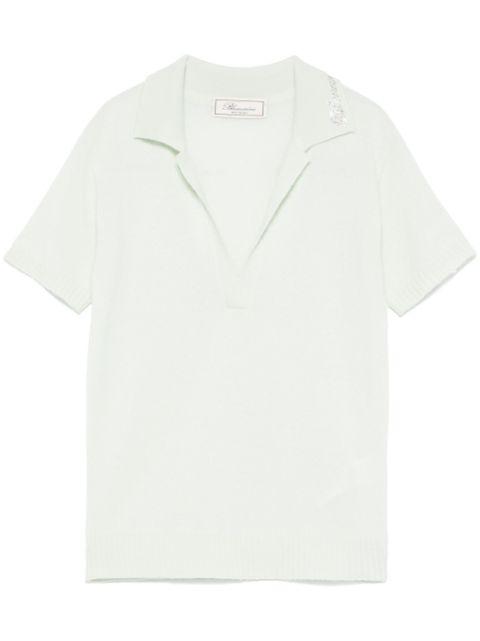 logo-appliqué polo top by BLUMARINE