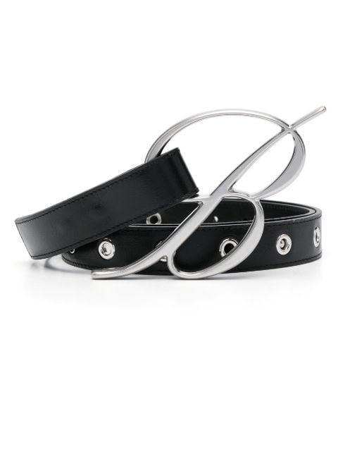 logo-buckle leather belt by BLUMARINE