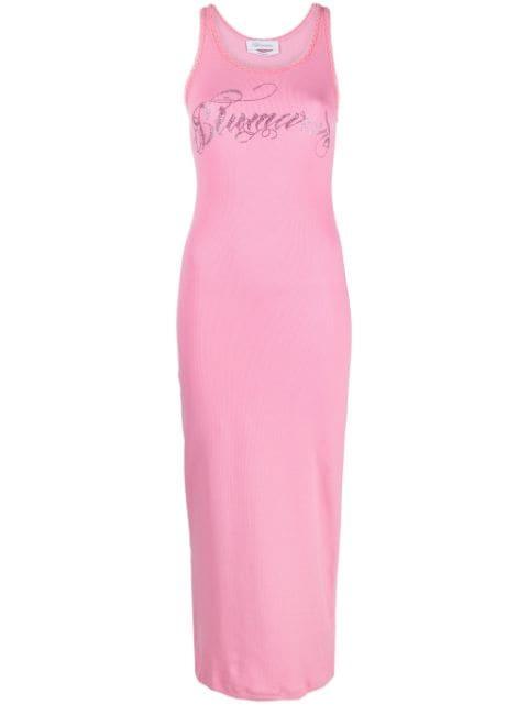 logo crystal-embelished sleeveless top by BLUMARINE