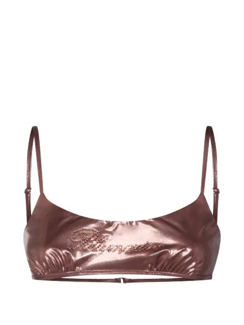 logo-detail bikini top by BLUMARINE