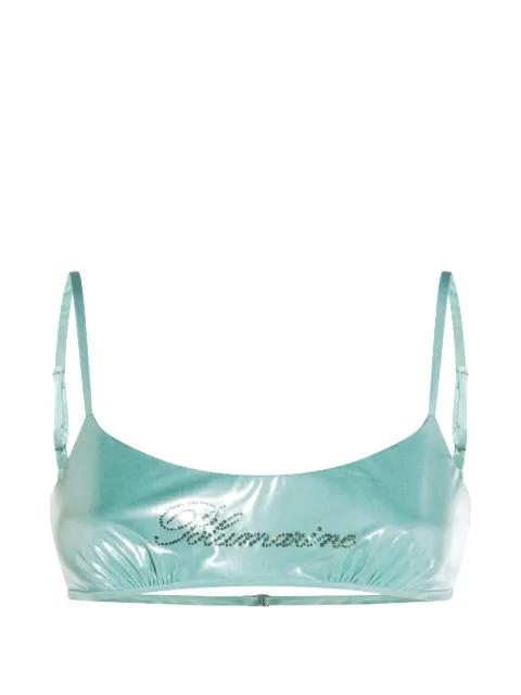 logo-detail bikini top by BLUMARINE
