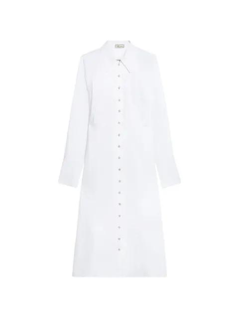 pleated cotton poplin shirt dress by BLUMARINE
