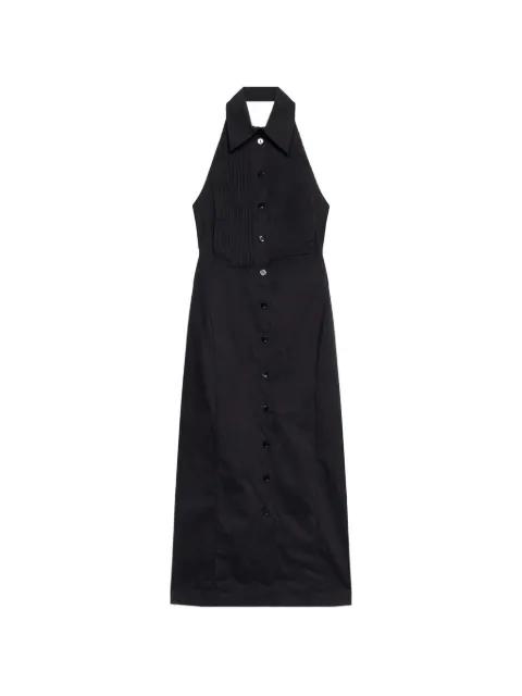 plissé button midi dress by BLUMARINE
