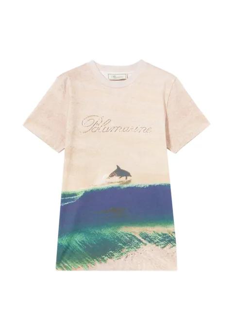 print embroidered T-shirt by BLUMARINE